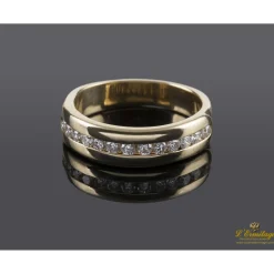 ANILLOS / SORTIJAS Media alianza oro amarillo y diamantes. Talla nº 10