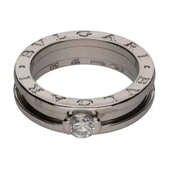 ANILLOS / SORTIJAS Solitario b-zero 1 en oro blanco con un brillante. Talla 50.