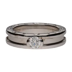 ANILLOS / SORTIJAS Solitario b-zero 1 en oro blanco con un brillante. Talla 50.