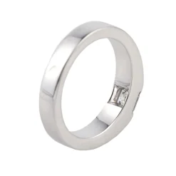 ANILLOS / SORTIJAS Solitario cartier en oro blanco con un brillante. Talla 48.