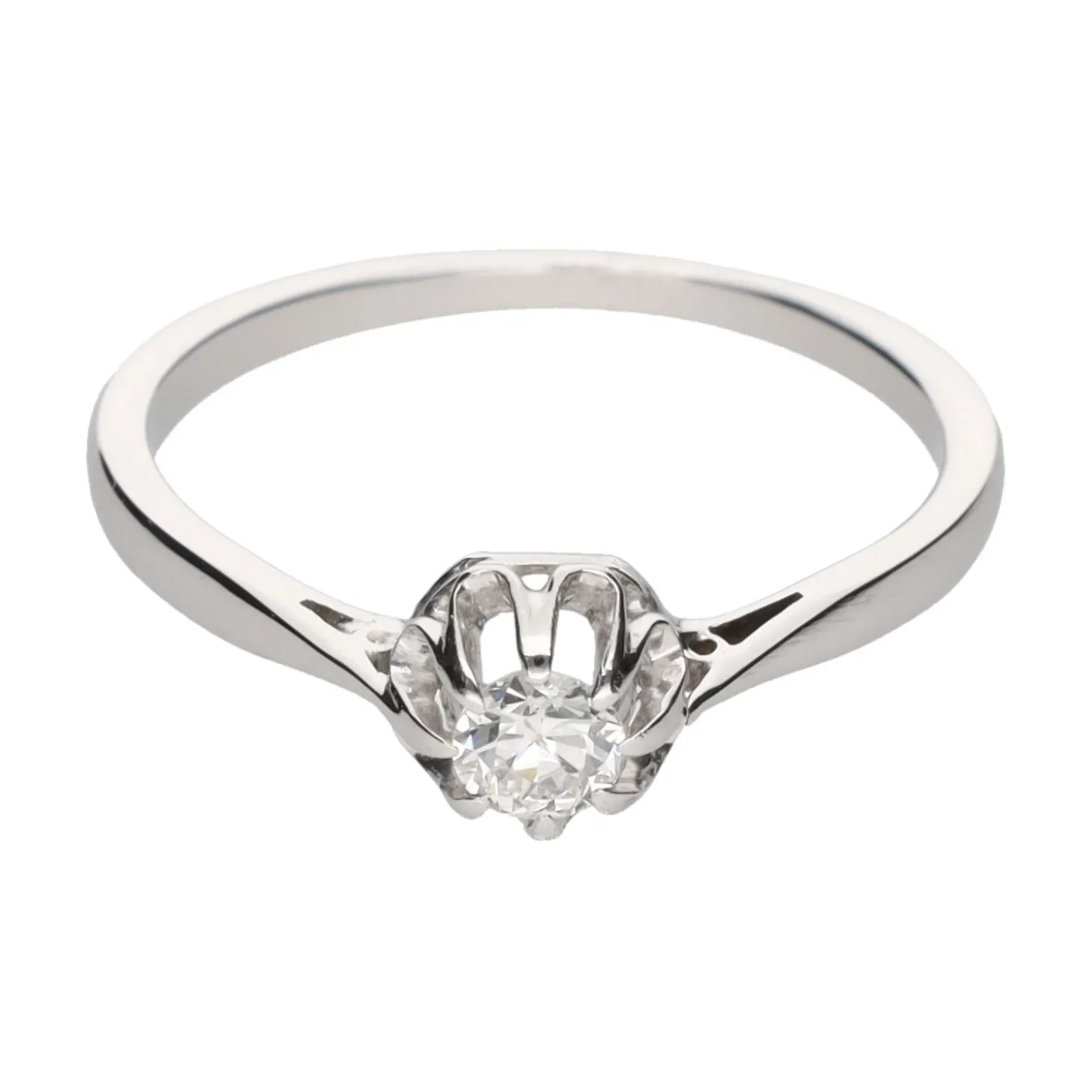 ANILLOS / SORTIJAS Solitario en oro blanco y un brillante con un peso estimado de 0.20 Ct.