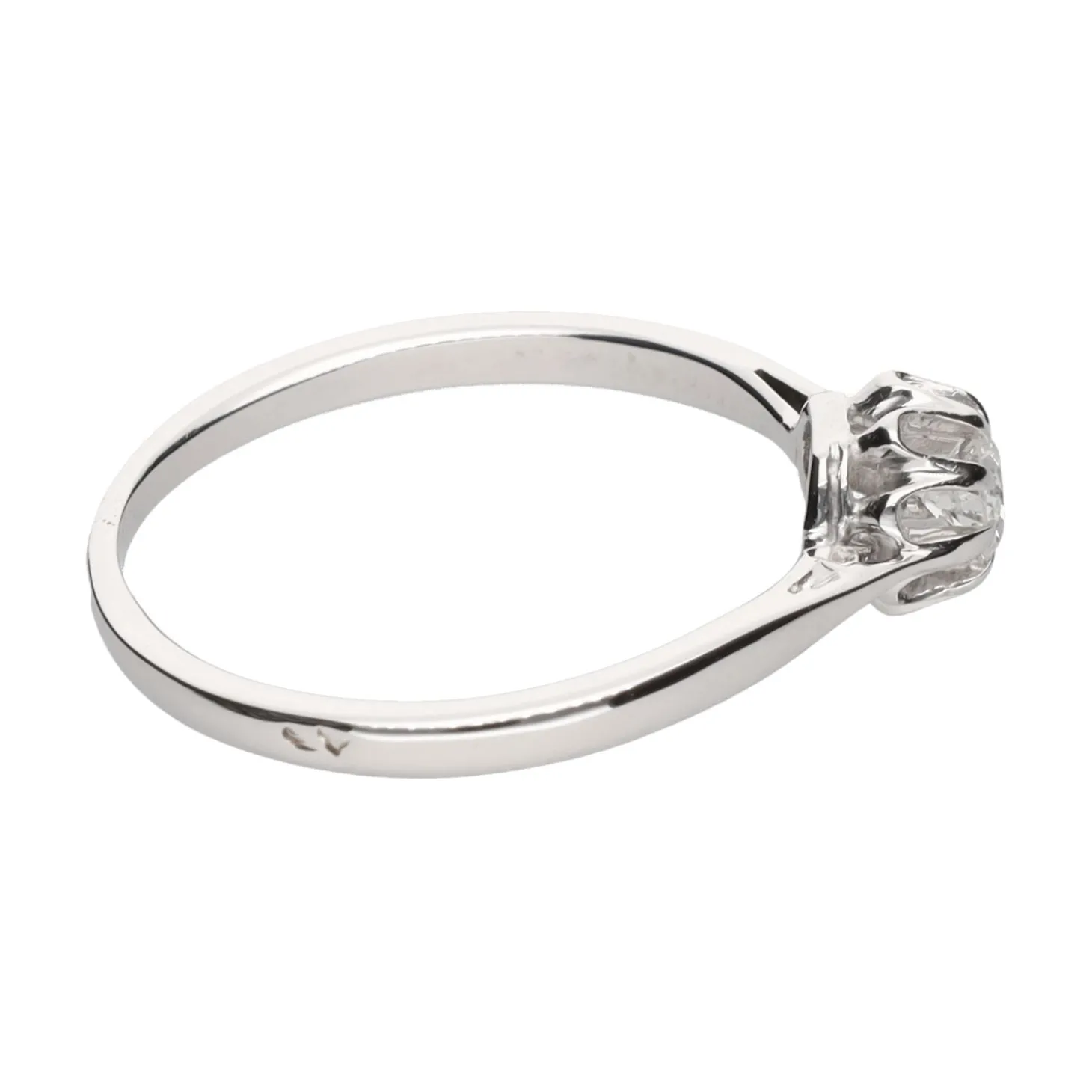 ANILLOS / SORTIJAS Solitario en oro blanco y un brillante con un peso estimado de 0.20 Ct.