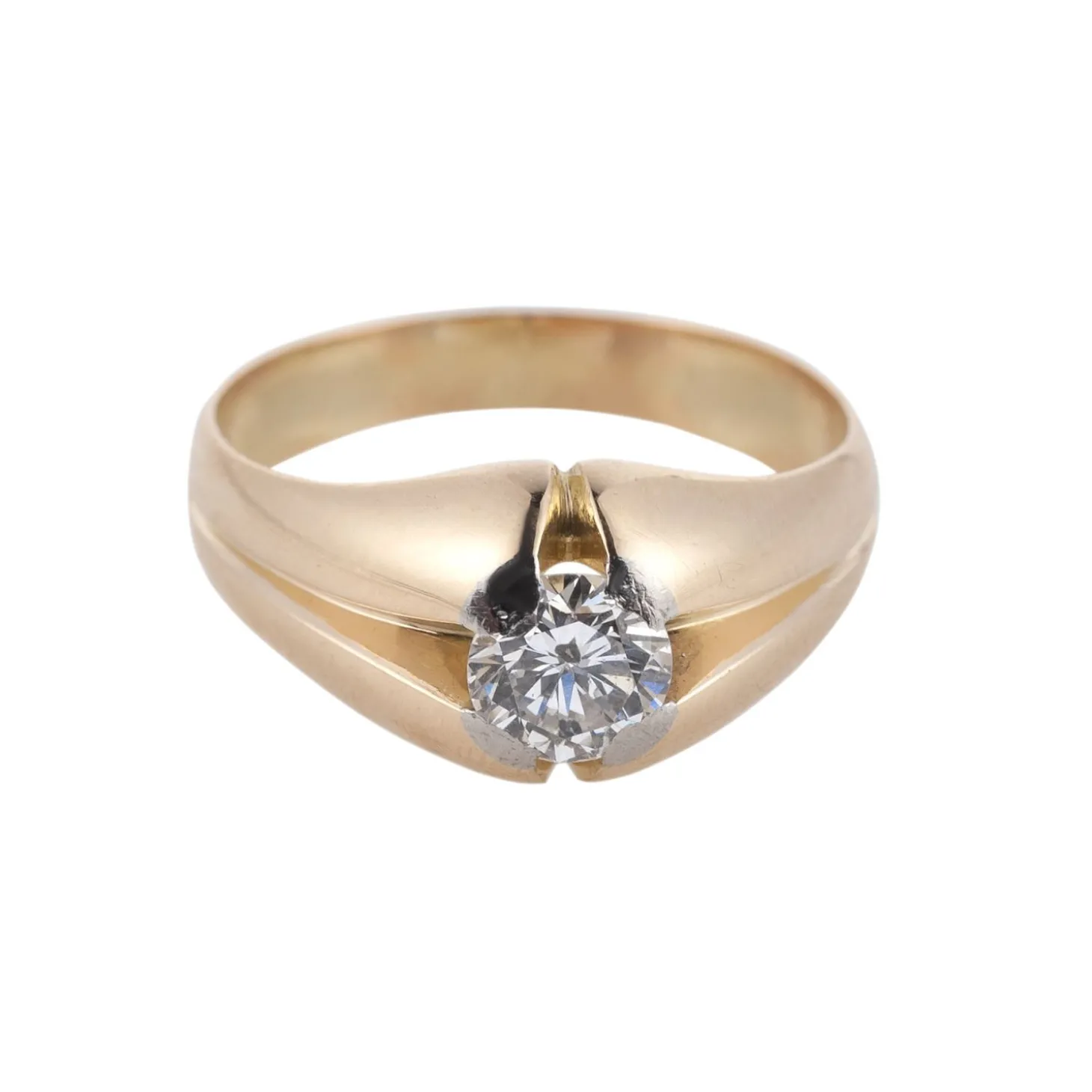 ANILLOS / SORTIJAS Solitario en oro amarillo y un brillante.