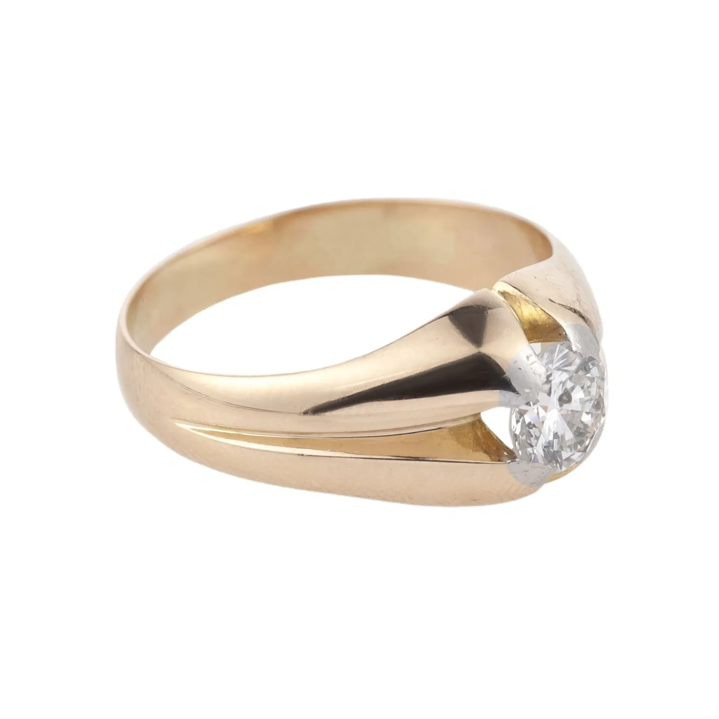ANILLOS / SORTIJAS Solitario en oro amarillo y un brillante.