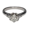 ANILLOS / SORTIJAS Solitario en oro blanco con un brillante. Talla 14.