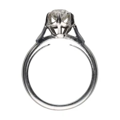ANILLOS / SORTIJAS Solitario en oro blanco con un brillante. Talla 14.