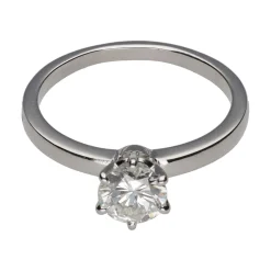 ANILLOS / SORTIJAS Solitario en oro blanco con brillante. Talla 12.