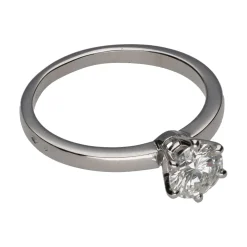 ANILLOS / SORTIJAS Solitario en oro blanco con brillante. Talla 12.