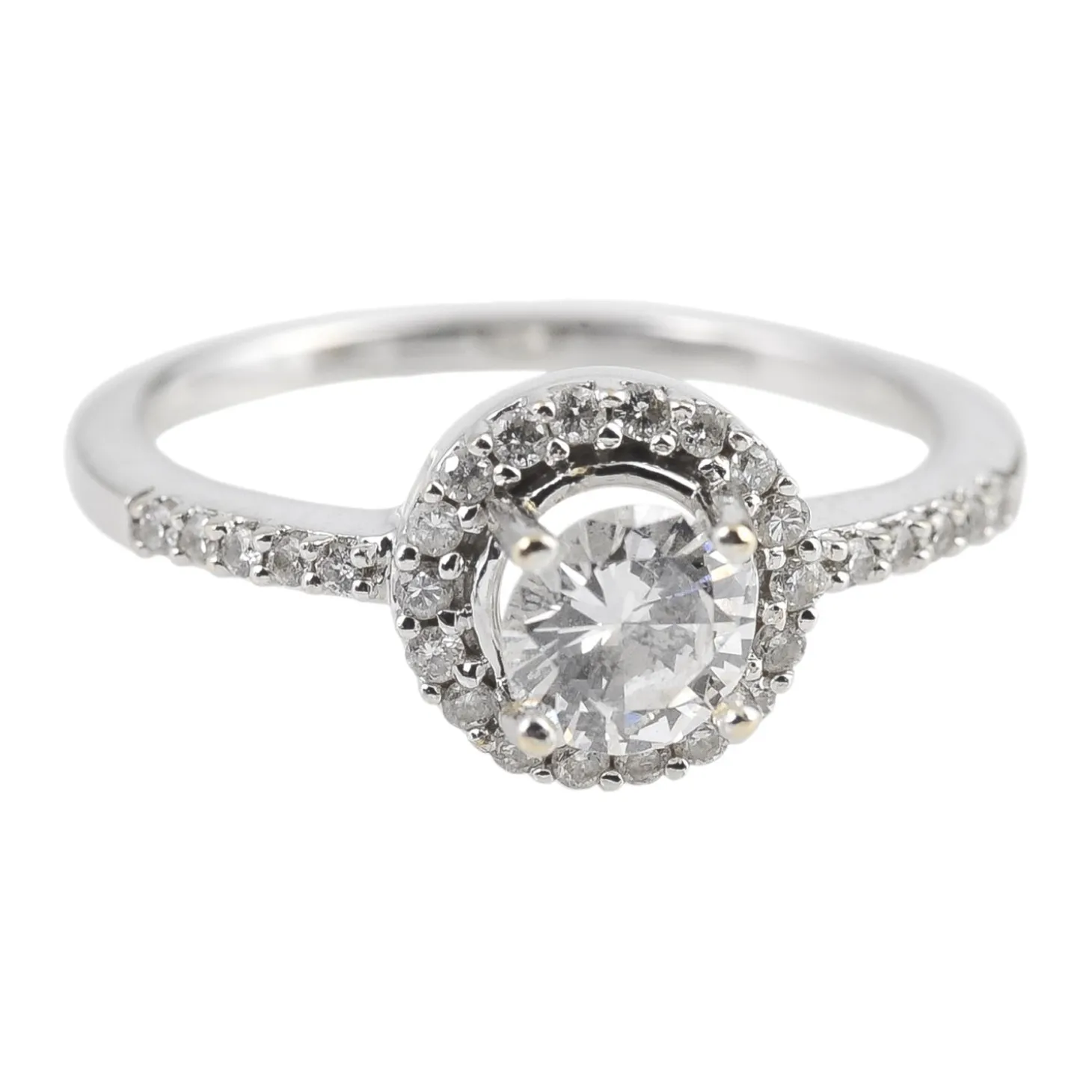 ANILLOS / SORTIJAS Solitario en oro blanco con brillante color f, pureza si 1 y peso 0,55 ct.