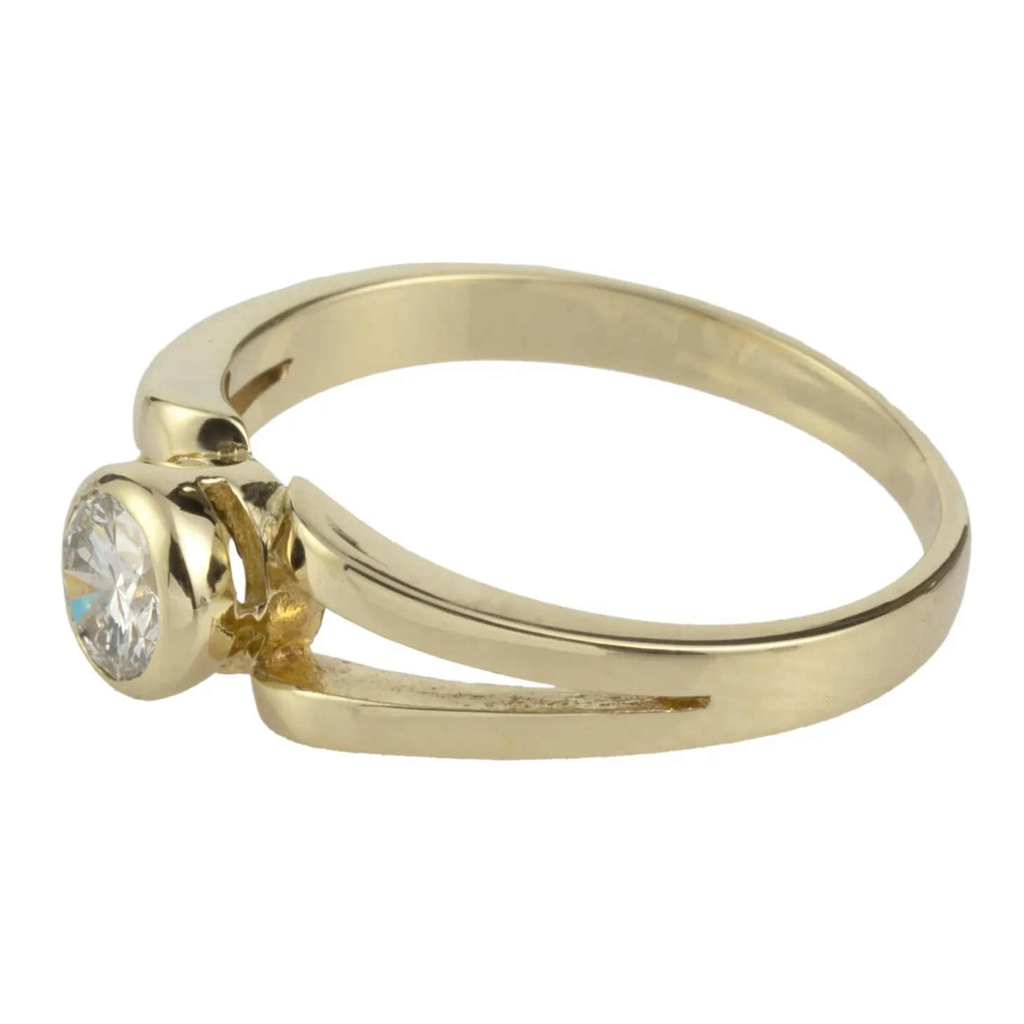 ANILLOS / SORTIJAS Solitario oro amarillo color h, pureza si1 y peso 0,35 cts.