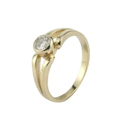 ANILLOS / SORTIJAS Solitario oro amarillo color h, pureza si1 y peso 0,35 cts.