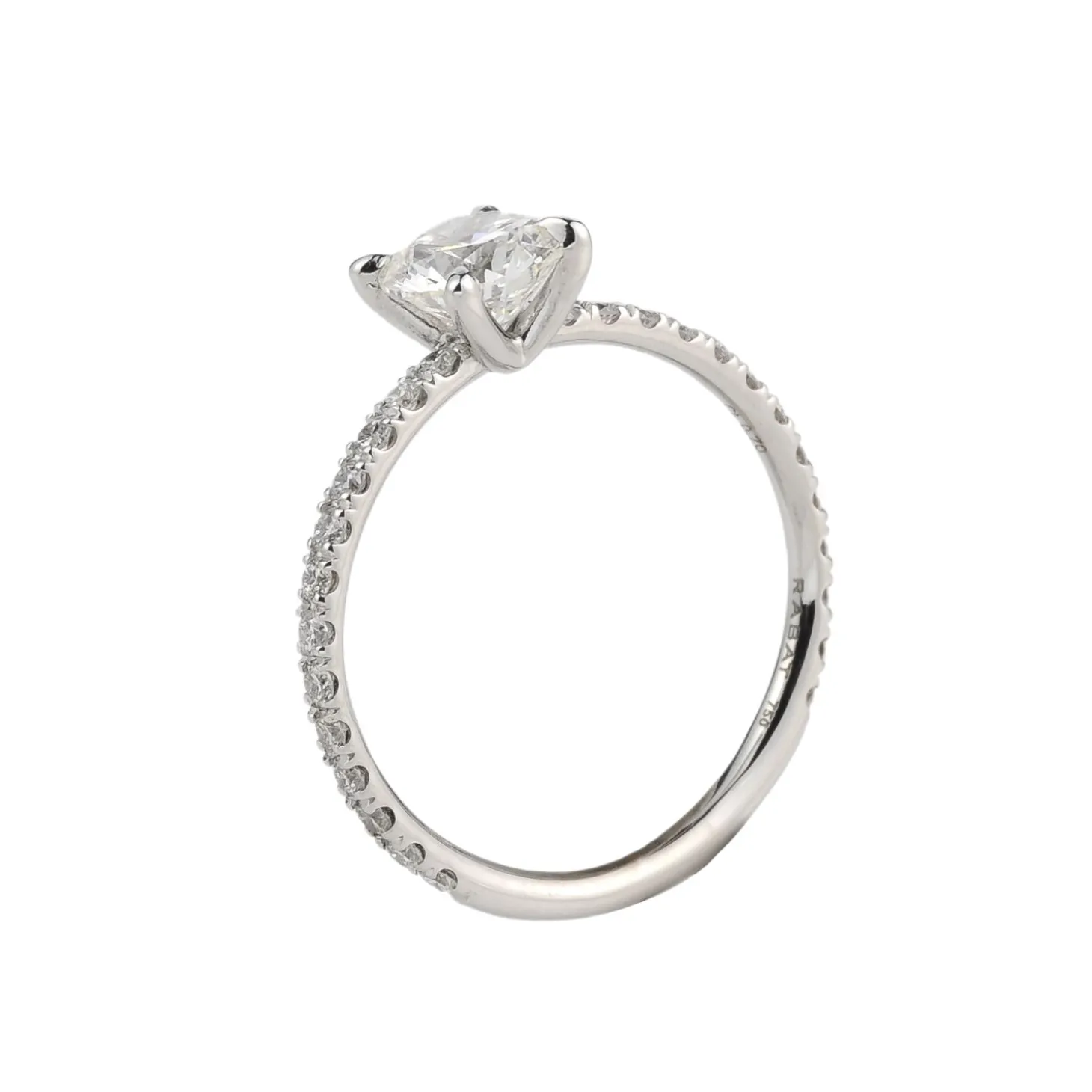 ANILLOS / SORTIJAS Solitario oro blanco y diamante color g, pureza vs2 y peso 0,70 cts.