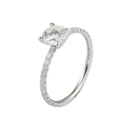 ANILLOS / SORTIJAS Solitario oro blanco y diamante color g, pureza vs2 y peso 0,70 cts.