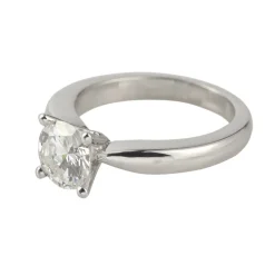 ANILLOS / SORTIJAS Solitario oro blanco color f, pureza vs1 y peso 1,23 cts.