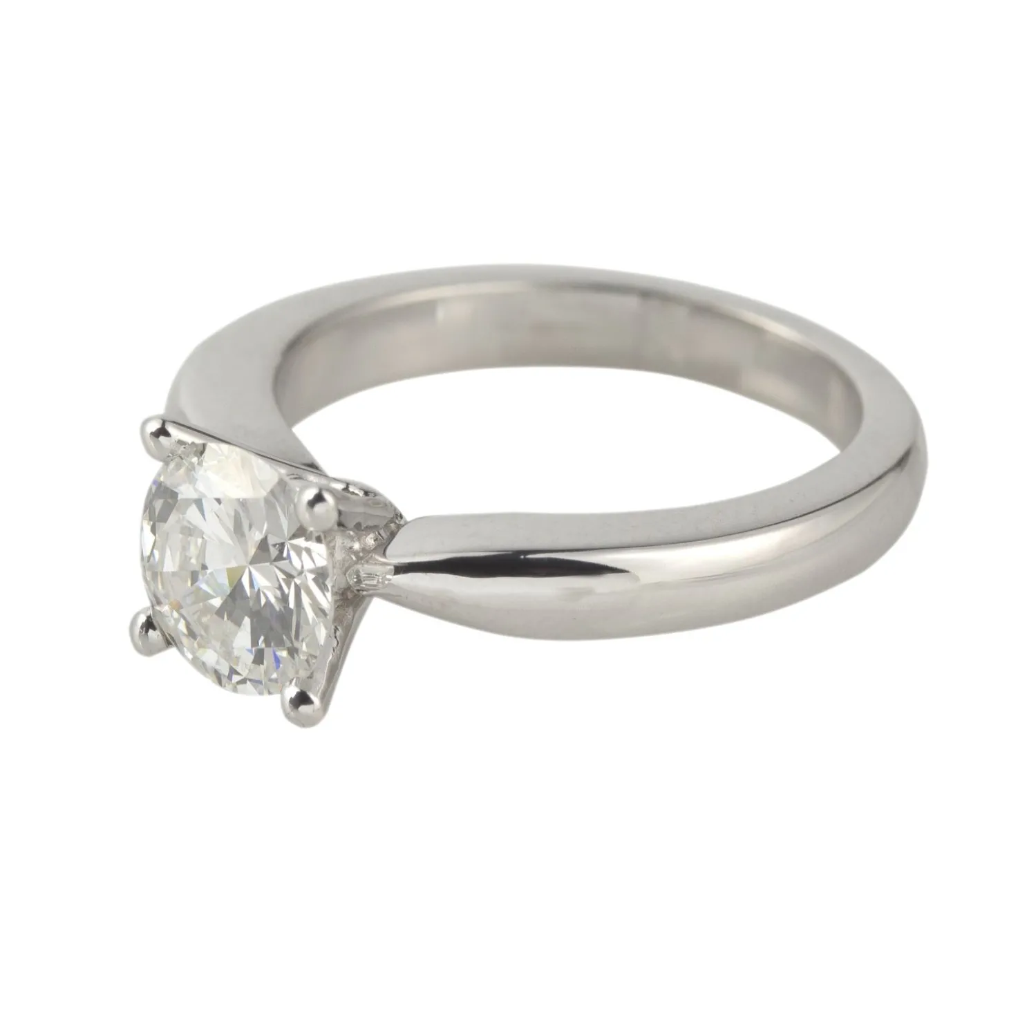 ANILLOS / SORTIJAS Solitario oro blanco color f, pureza vs1 y peso 1,23 cts.