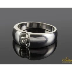 ANILLOS / SORTIJAS Solitario realizada en oro blanco con diamante talla princesa