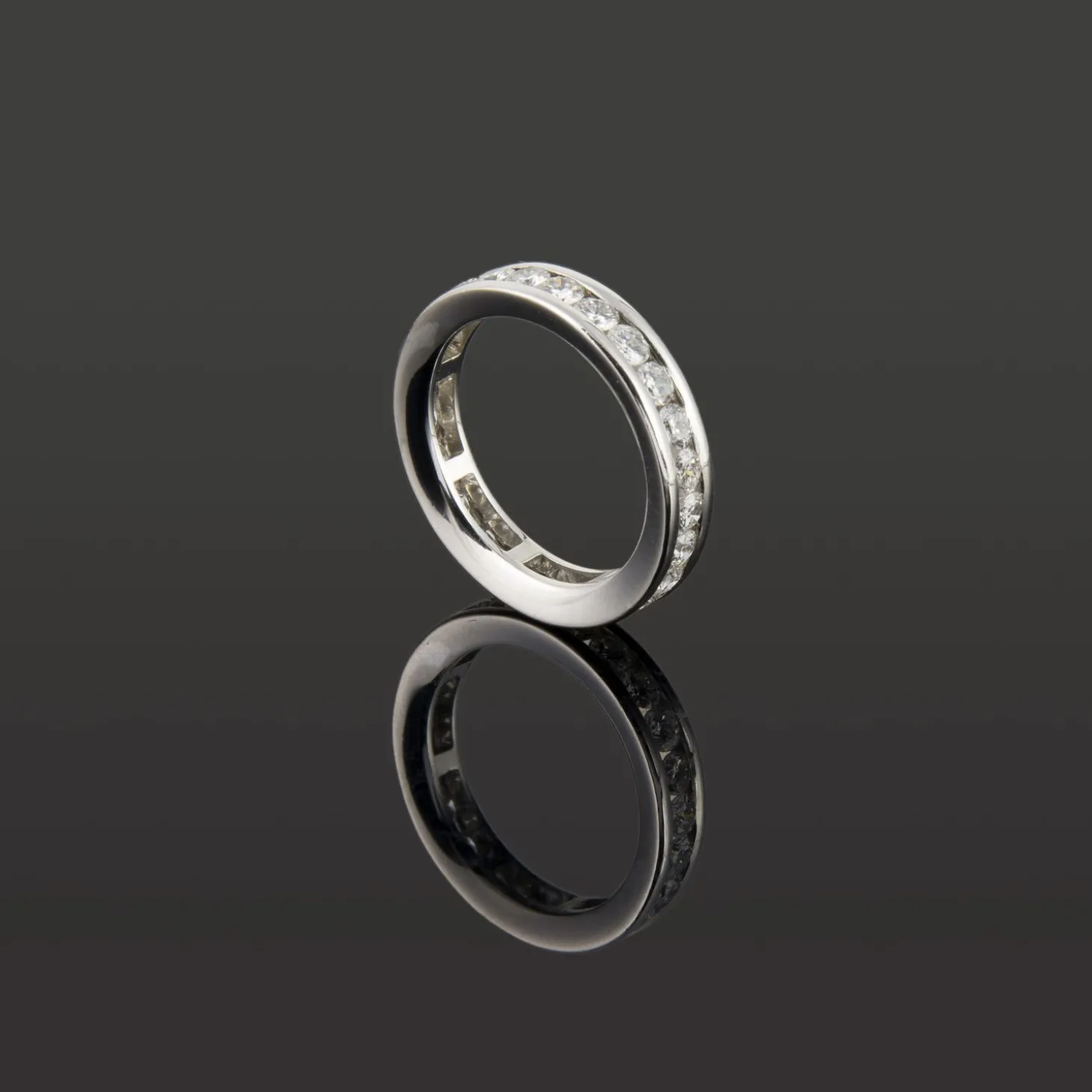 ANILLOS / SORTIJAS Sortija alianza catalana oro blanco y diamantes. Talla nº: 12