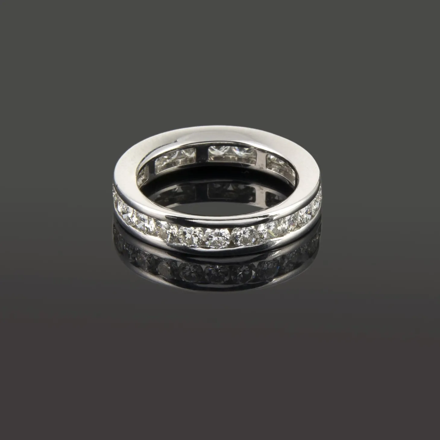 ANILLOS / SORTIJAS Sortija alianza catalana oro blanco y diamantes. Talla nº: 12