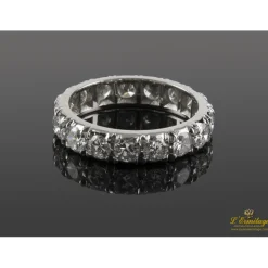 ANILLOS / SORTIJAS Sortija alianza catalana oro blanco y diamantes. Talla nº 7.