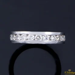ANILLOS / SORTIJAS Sortija alianza catalana oro blanco y diamantes. Talla nº 12.