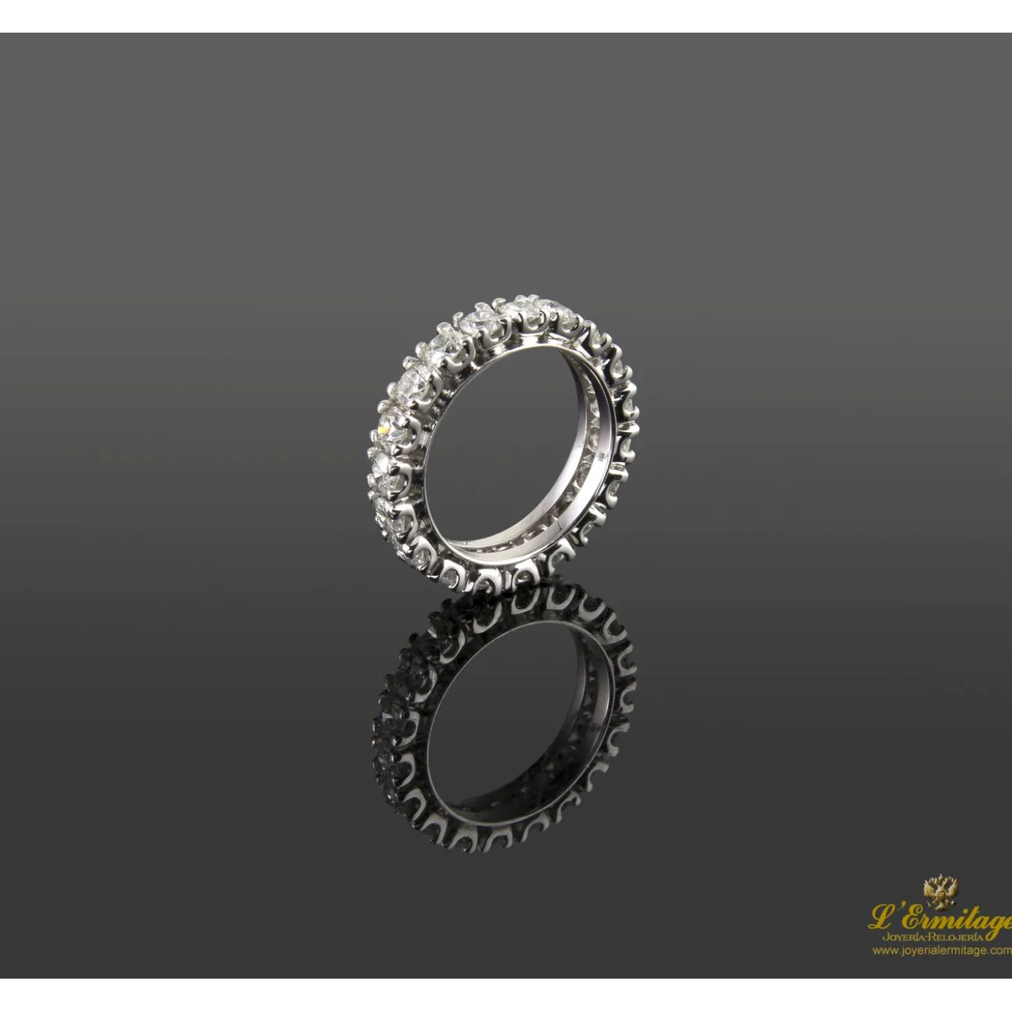 ANILLOS / SORTIJAS Sortija alianza catalana oro blanco y diamantes. Talla nº: 11.