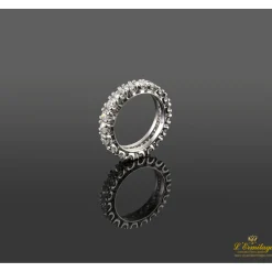 ANILLOS / SORTIJAS Sortija alianza catalana oro blanco y diamantes. Talla nº: 11.