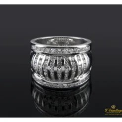 ANILLOS / SORTIJAS Sortija ancha oro blanco y diamantes.