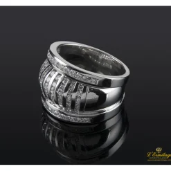 ANILLOS / SORTIJAS Sortija ancha oro blanco y diamantes.