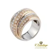 ANILLOS / SORTIJAS Sortija ancha oro blanco oro amarillo y diamantes. Talla nº 16