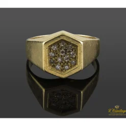 ANILLOS / SORTIJAS Sortija antigua oro amarillo y diamantes.