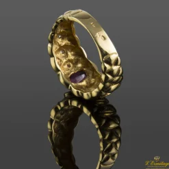 ANILLOS / SORTIJAS Sortija antigua oro amarillo rubí y diamantes.