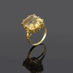 ANILLOS / SORTIJAS Sortija antigua oro amarillo y citrino
