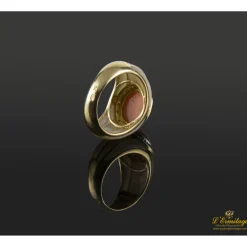 ANILLOS / SORTIJAS Sortija antigua oro amarillo coral y diamantes. Talla nº: 12