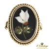 ANILLOS / SORTIJAS Sortija antigua oro amarillo y esmalte. Talla nº: 8