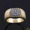 ANILLOS / SORTIJAS Sortija antigua oro amarillo y cuajado de diamantes talla antigua. Talla nº: 14.