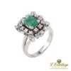 ANILLOS / SORTIJAS Sortija antigua oro blanco esmeralda y diamantes.