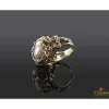 ANILLOS / SORTIJAS Sortija antigua oro amarillo perlas de río y diamantes. T alla nº 8.