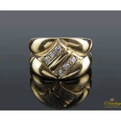 ANILLOS / SORTIJAS Sortija antigua oro amarillo y diamantes talla antigua