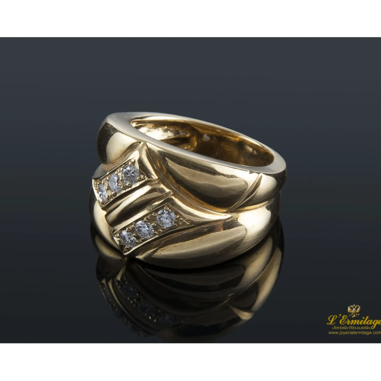 ANILLOS / SORTIJAS Sortija antigua oro amarillo y diamantes talla antigua