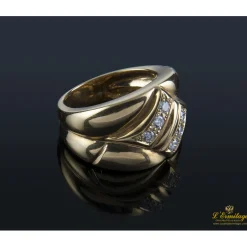 ANILLOS / SORTIJAS Sortija antigua oro amarillo y diamantes talla antigua