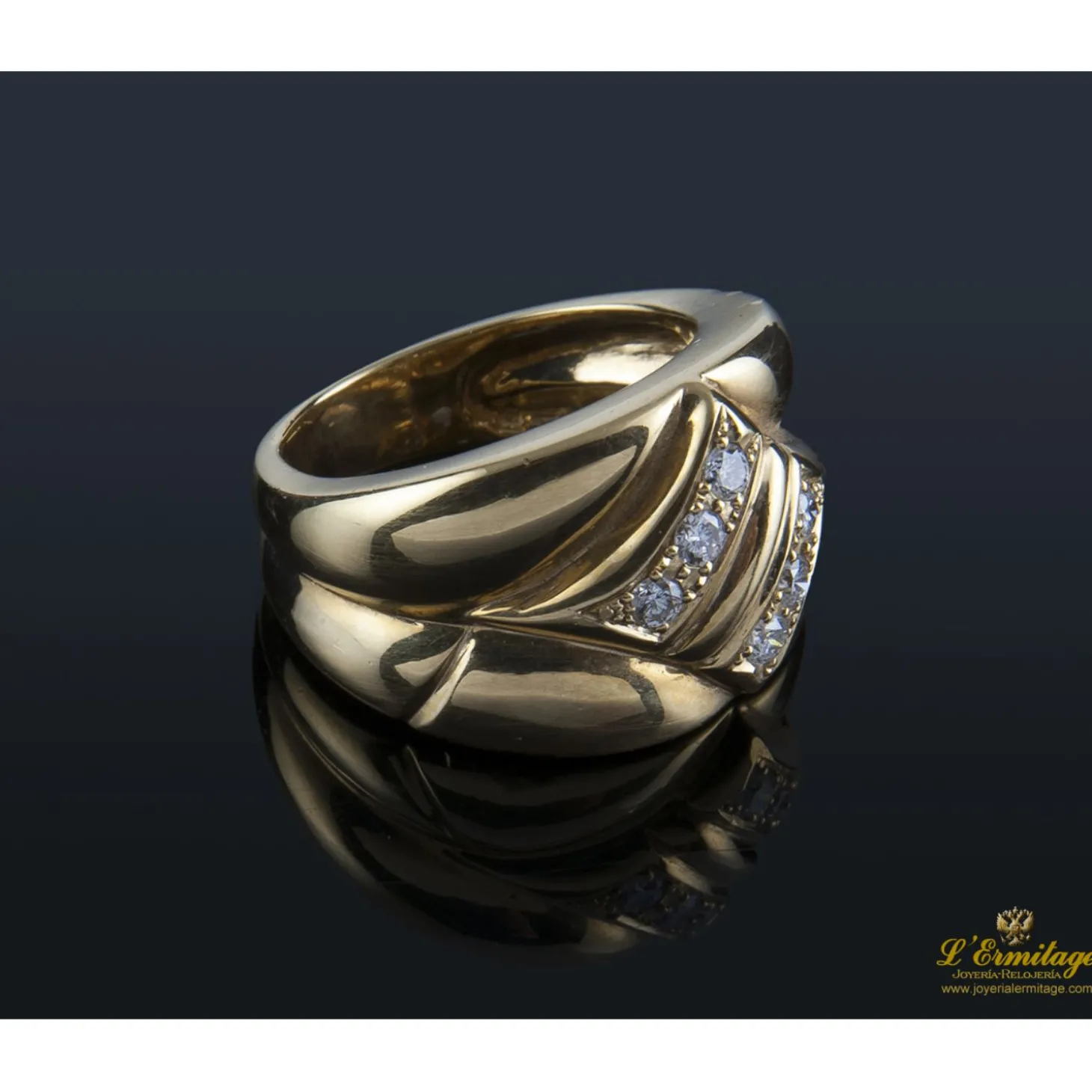 ANILLOS / SORTIJAS Sortija antigua oro amarillo y diamantes talla antigua