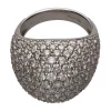 ANILLOS / SORTIJAS Sortija bombé en oro blanco con cuajado de brillantes. Talla 17.