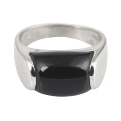 ANILLOS / SORTIJAS Sortija bulgari tronchetto en oro blanco y onix. Talla 14.