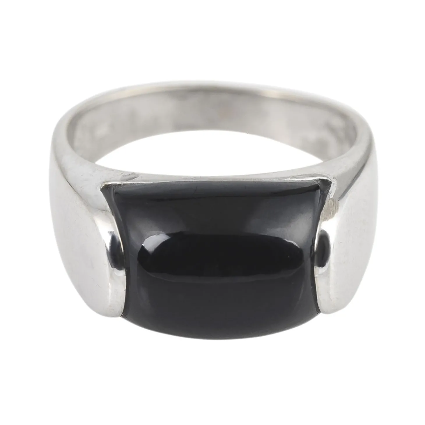 ANILLOS / SORTIJAS Sortija bulgari tronchetto en oro blanco y onix. Talla 14.