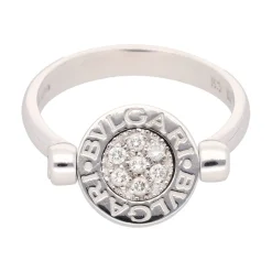 ANILLOS / SORTIJAS Sortija bulgari bulgari en oro blanco con onix y brillantes. Talla 53.