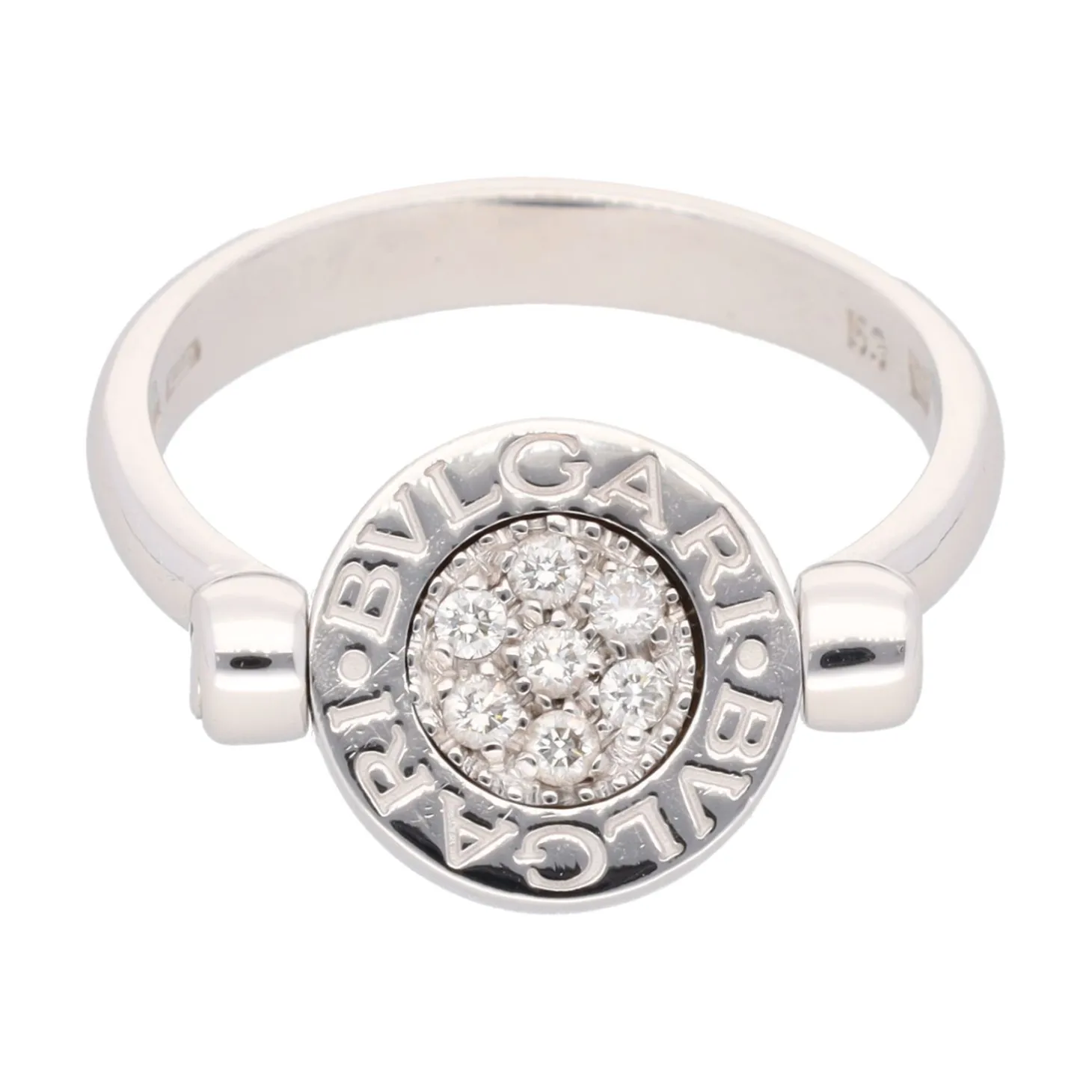ANILLOS / SORTIJAS Sortija bulgari bulgari en oro blanco con onix y brillantes. Talla 53.