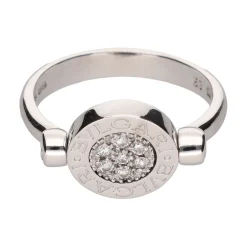 ANILLOS / SORTIJAS Sortija bulgari bulgari en oro blanco con onix y brillantes. Talla 53.