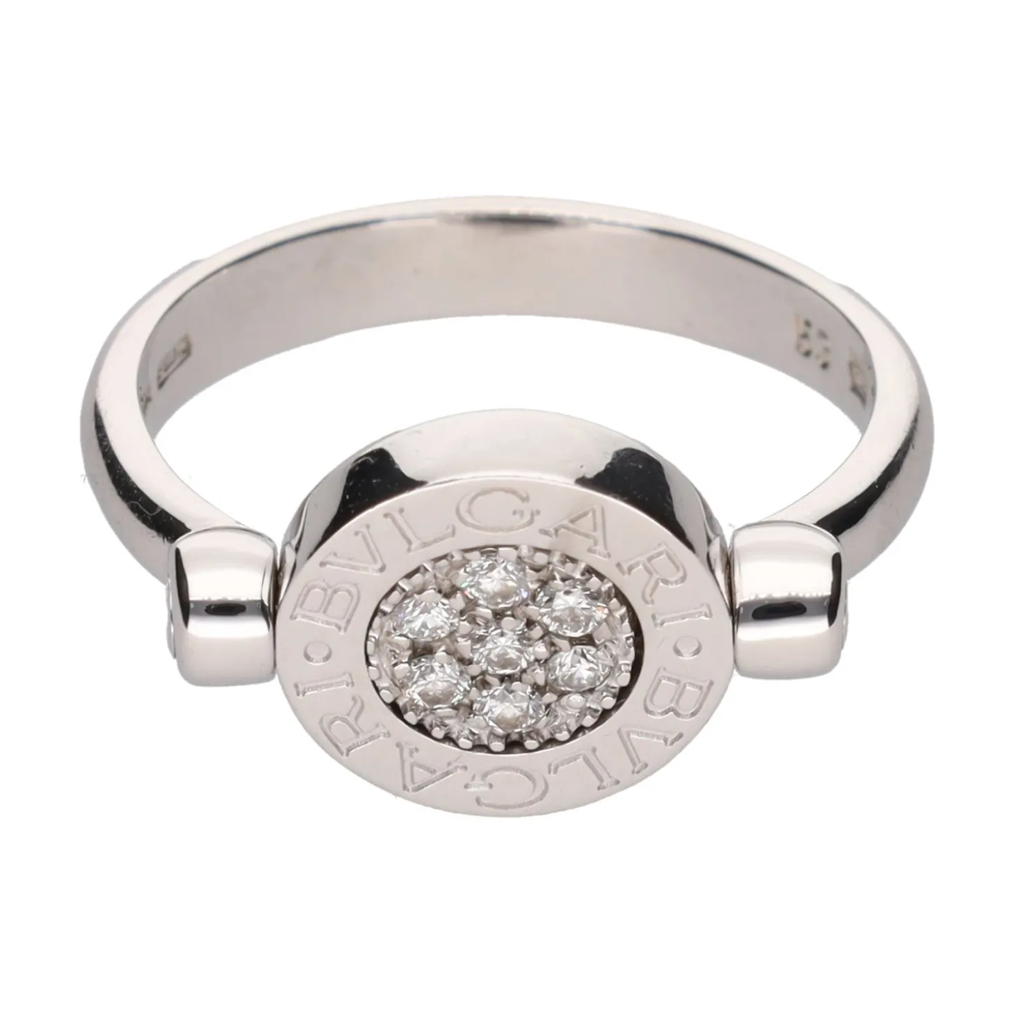ANILLOS / SORTIJAS Sortija bulgari bulgari en oro blanco con onix y brillantes. Talla 53.