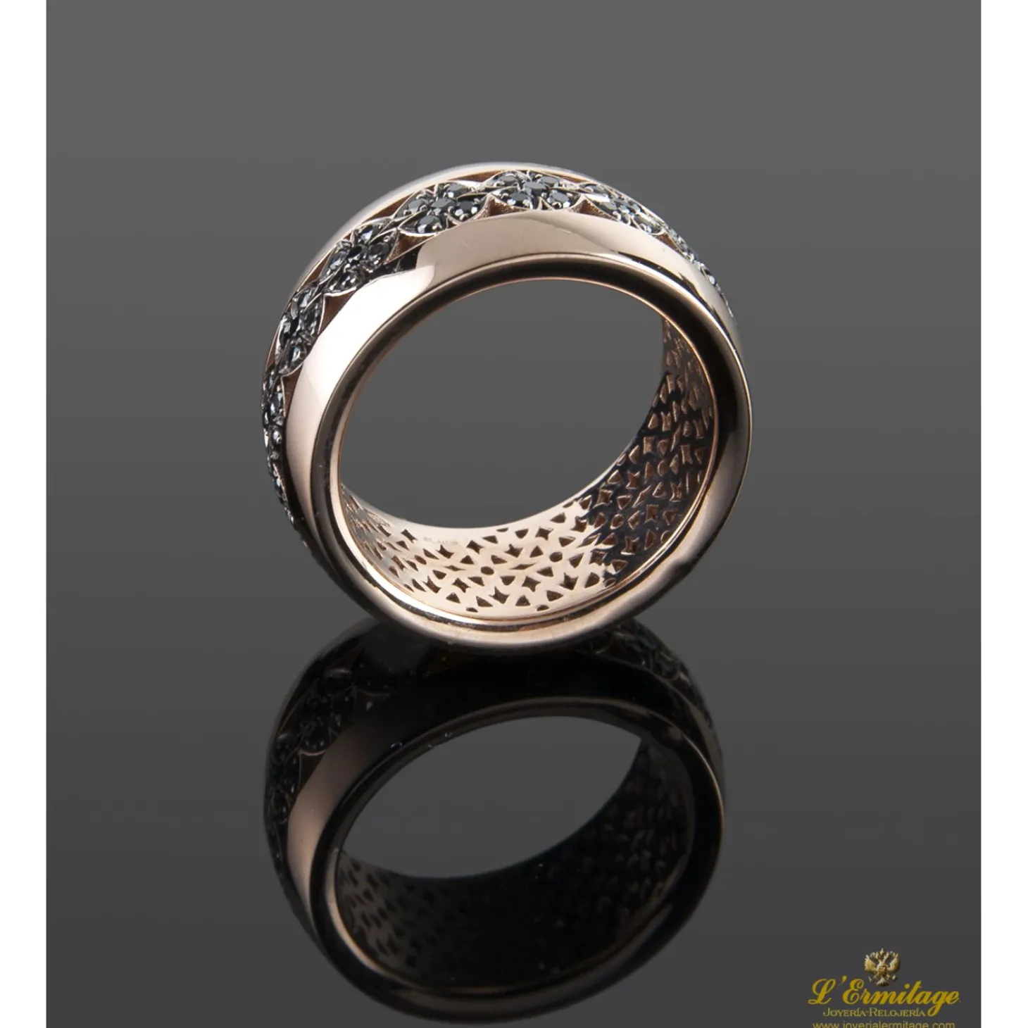 ANILLOS / SORTIJAS Sortija calada oro rosa y zafiros. Nº 15
