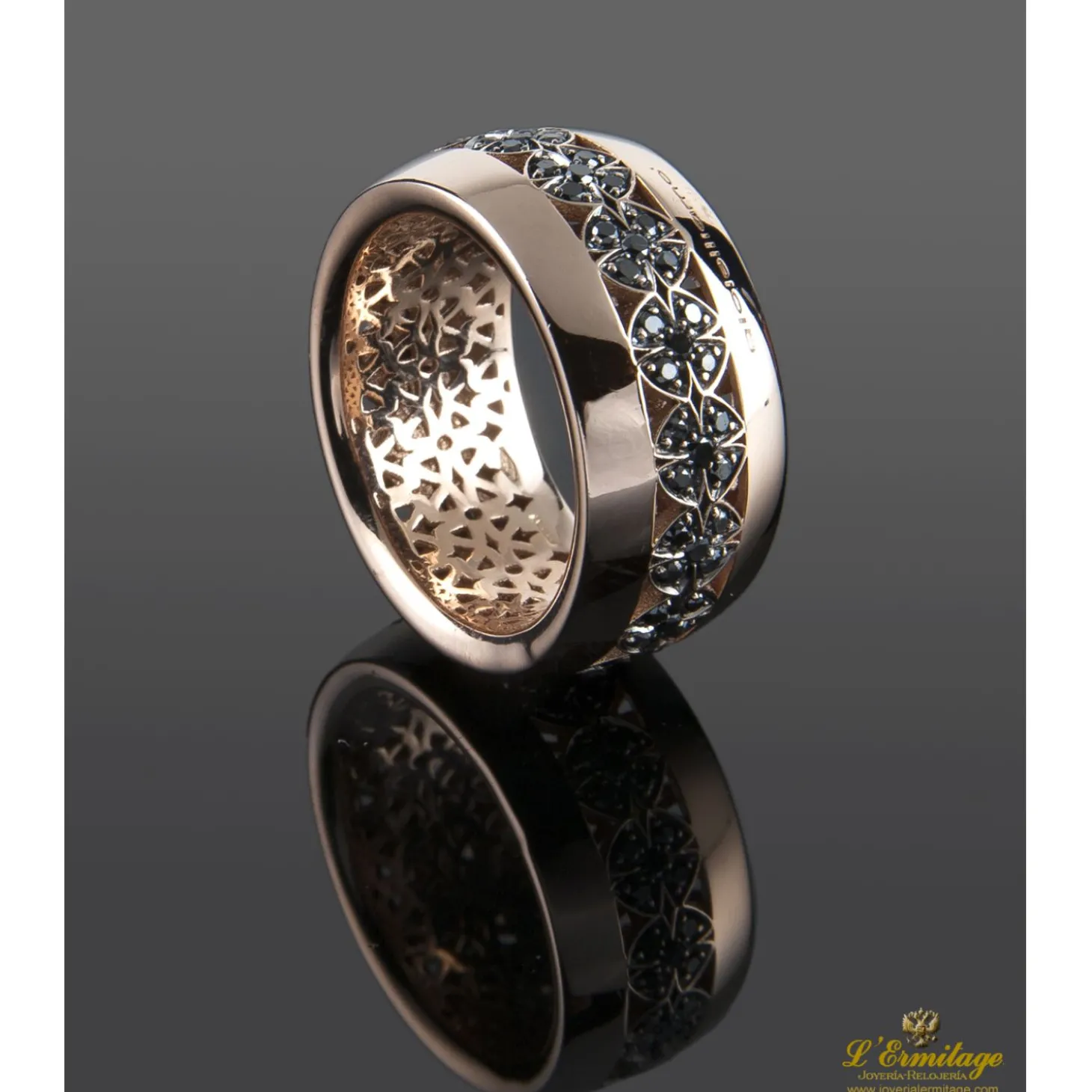 ANILLOS / SORTIJAS Sortija calada oro rosa y zafiros. Nº 15